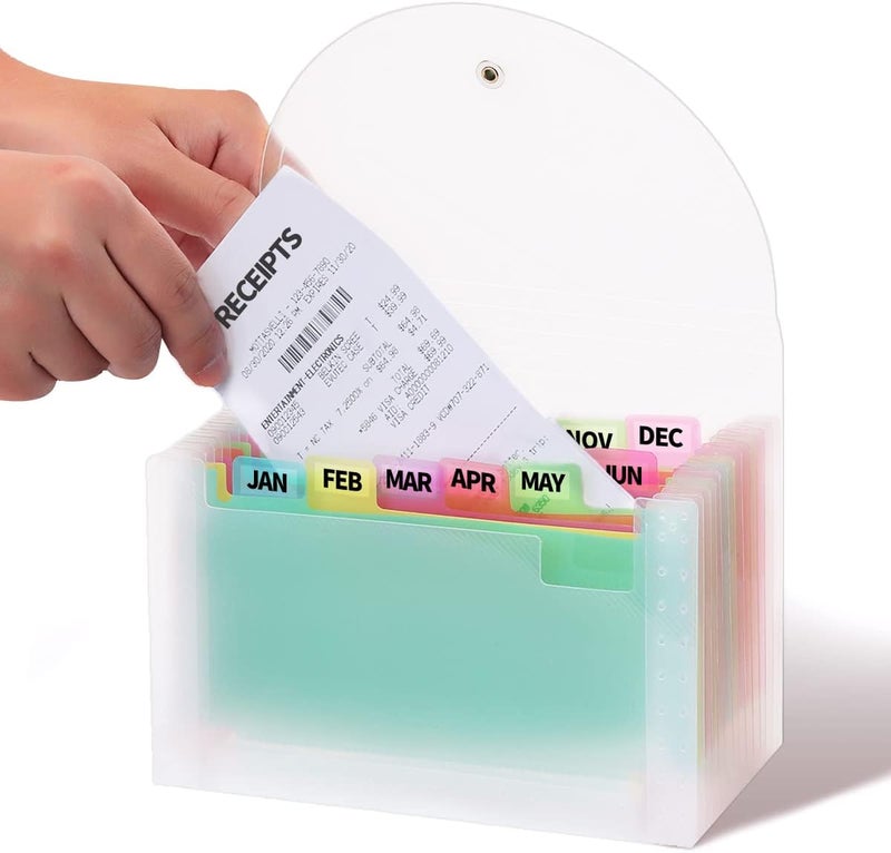 H4D Coupon Receipt Holder, 13 Pocket Accordion File Organizer, 7x4.5 Inches, Colored - Image 1